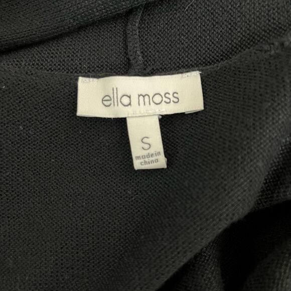 Ella Moss Karla Open Front Cozy Black Long Knit Cardigan Sweater Oversized Small - Picture 4 of 14